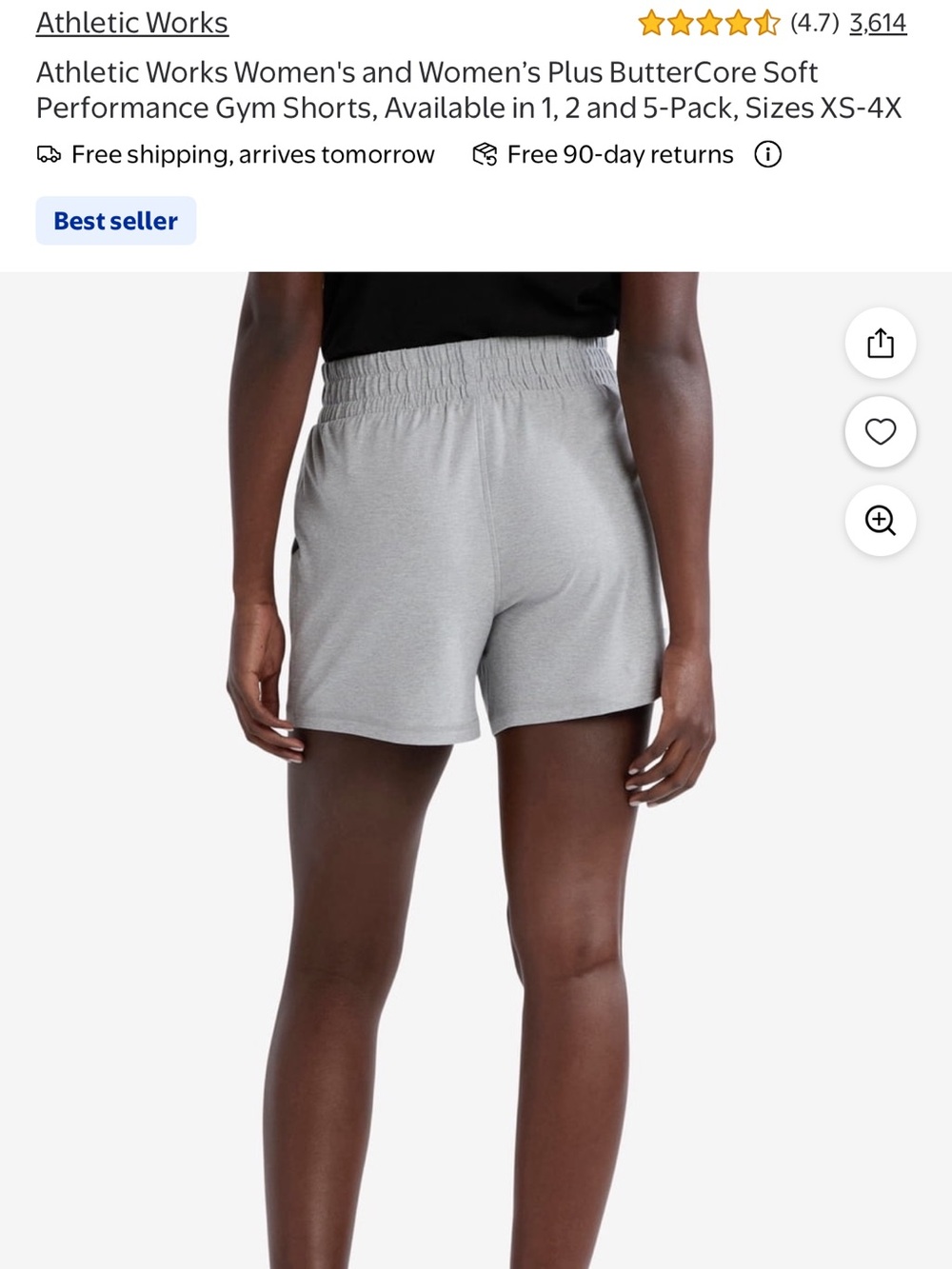 Athletic Works Buttercore Light Heather green Women's Athletic Shorts - Picture 8 of 10